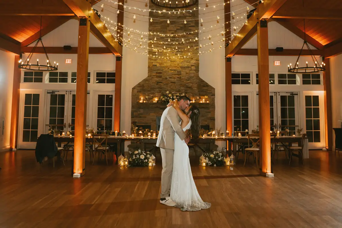 Overhead wedding lighting