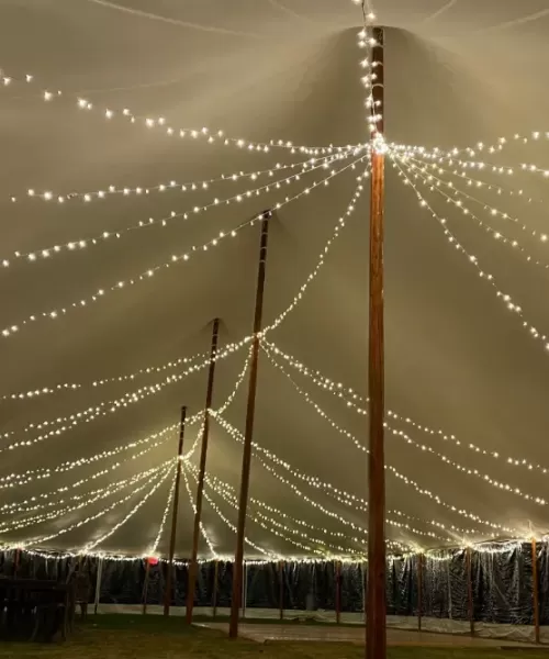 Overhead tent lighting
