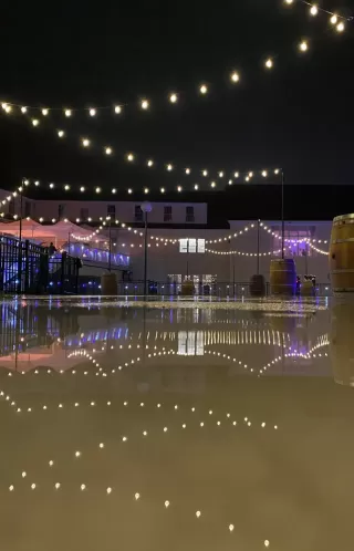 Event space with lights overhead